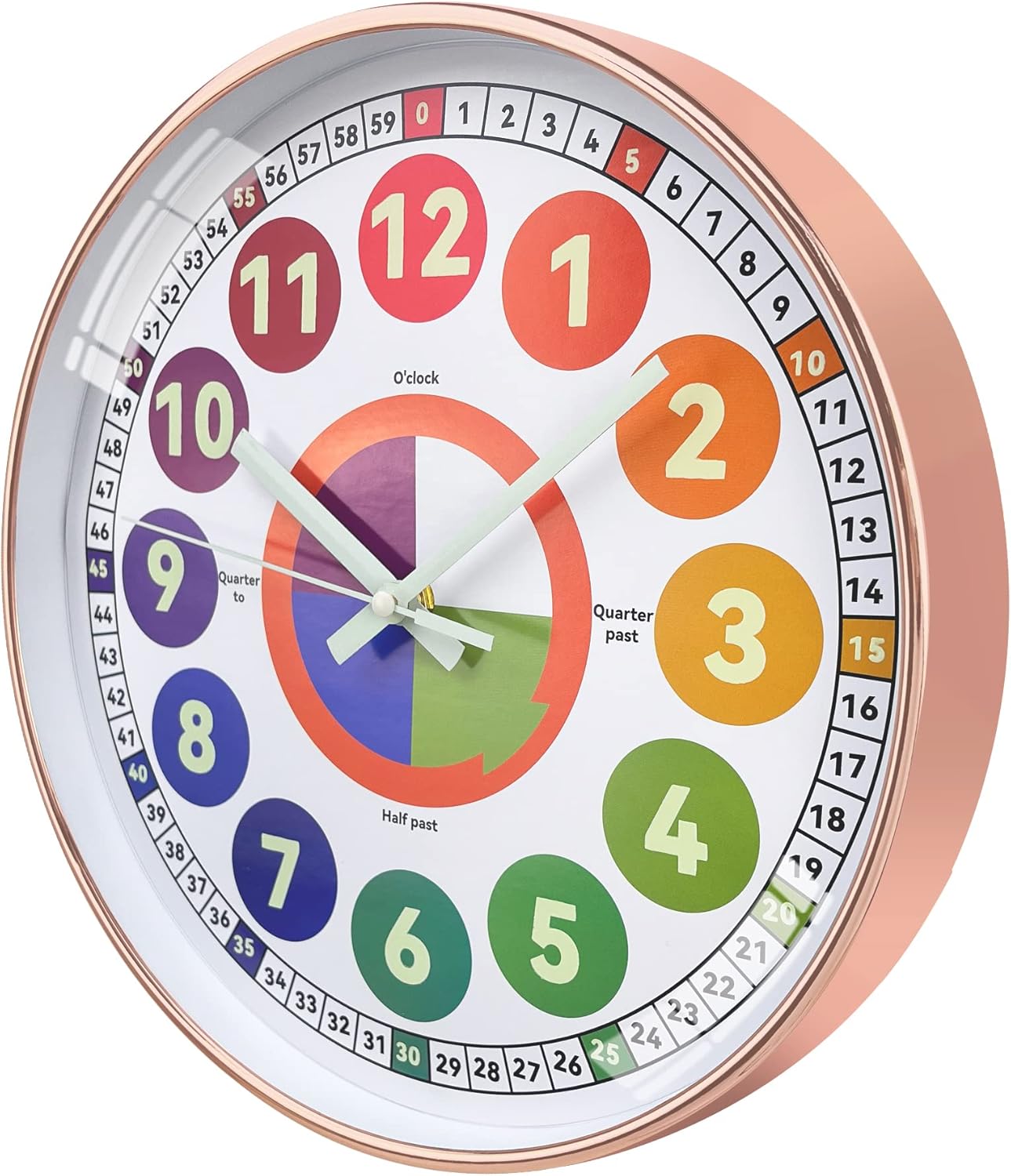 Wall Clock, Kids Wall Clock, 12 Inch Wall Clock for Kids Will Glow in