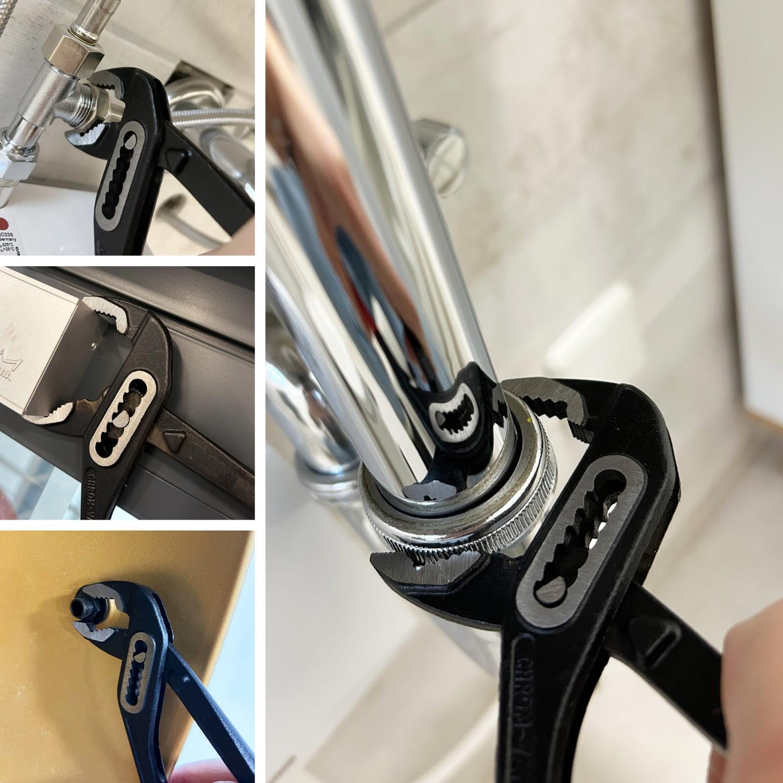 Szczypce do pomp wodnych pojedynczo lub w zestawie · zestaw 4 szt. 175 mm 250 mm 300 mm 400 mm · Wytrzymałe szczypce do precyzyjnego chwytania i trzymania · Idealne do armatury i prac rurowych