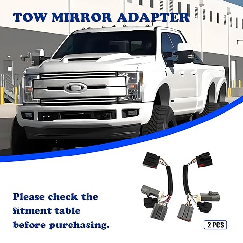 Miniatura 2 de 2 adaptadores de espejos de remolque para Ford F250 F350 F450 F550 Super Duty Truck 1999-2007 Conversión Espejos Arnés Conector de cableado