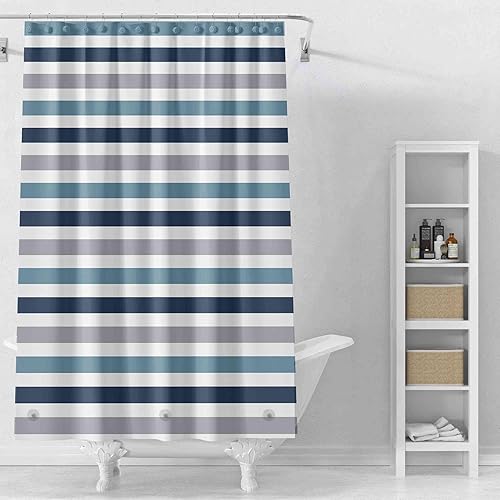 Miniatura 30 de Forro de cortina de ducha, forro de ducha de hojas de plátano de PEVA 4G, cortinas de ducha impermeables de plástico, 72 x 72 pulgadas con agujeros