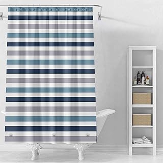 TIKABC Shower Curtain Liner, 4G PEVA Shower Liner, Plastic Waterproof Shower Curtains, 72x72 inch with Grommet Holes 3 Magnetic Weights