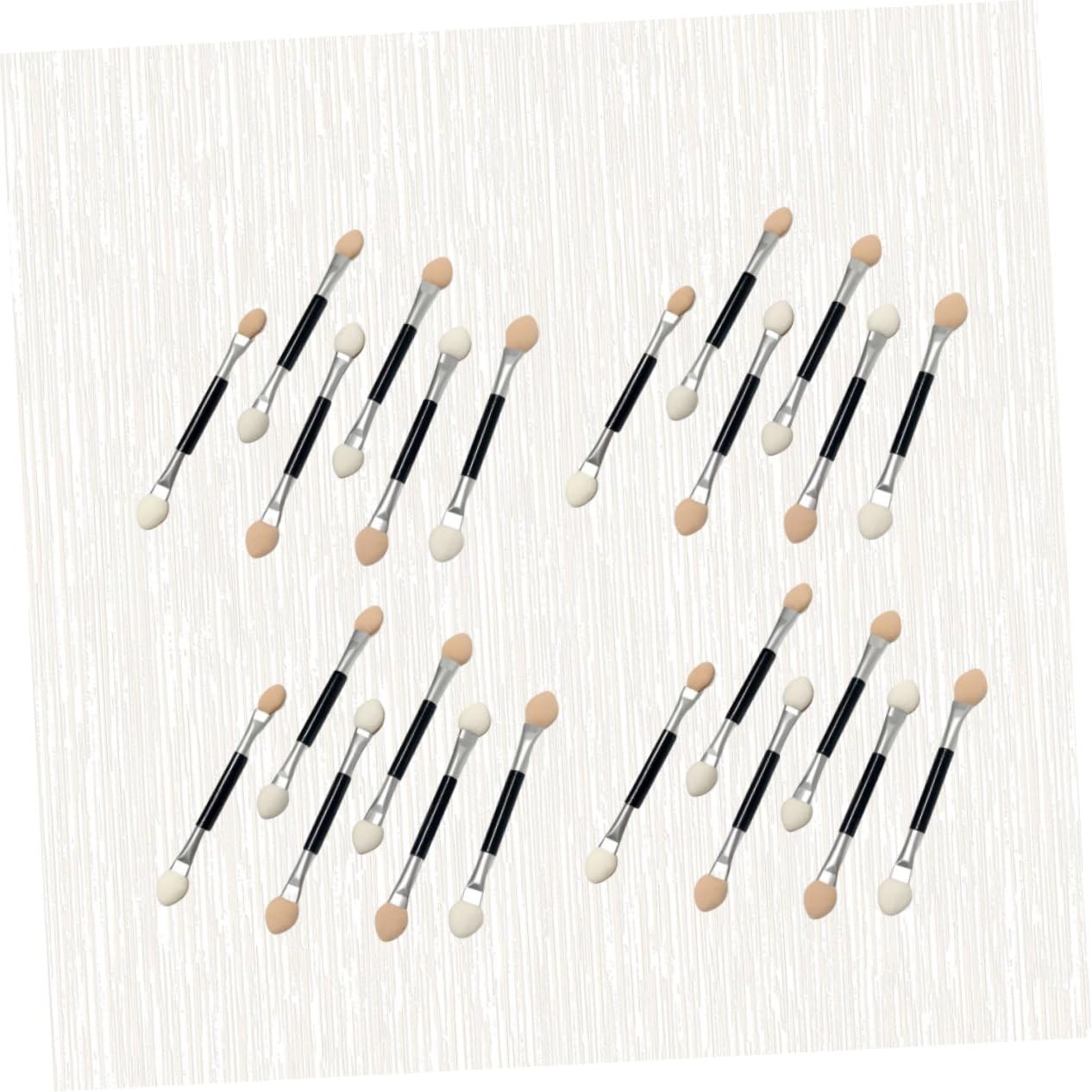 Angoily 30pcs Double-headed Eye Shadow Brushes Set Makeup Eye Brushes for Women Portable Eyeshadow Applicators Smooth Surface Latex Makeup Tools for Travel