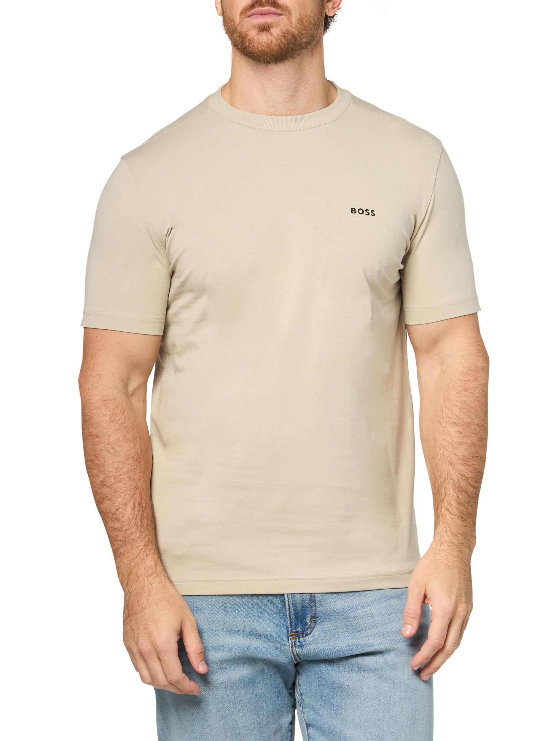 BOSS Men's Contrast Logo Cotton Stretch T-Shirt
