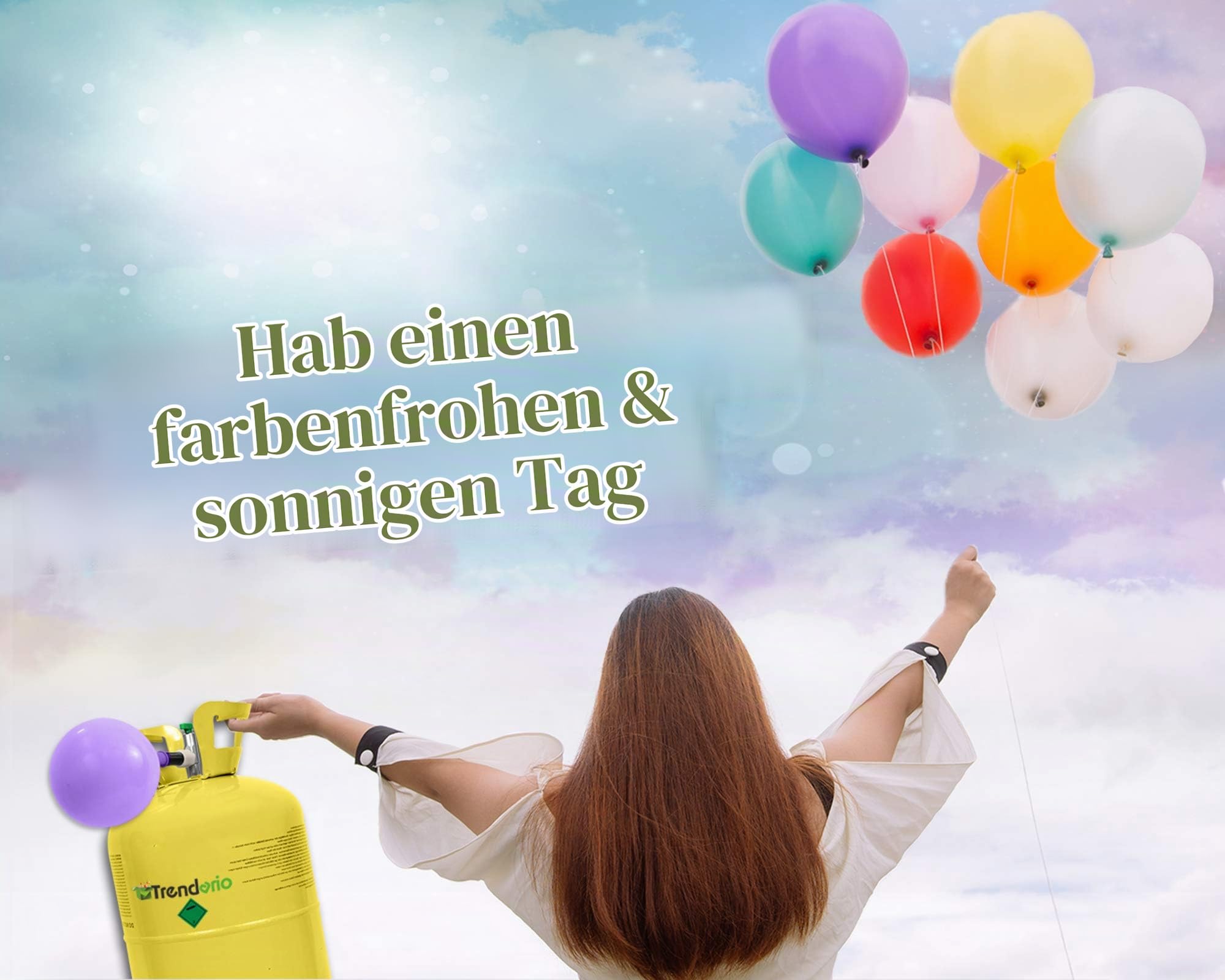 Helium Gasflasche für 50 Ballons | Heliumflasche Gasfüllung Folienballons Luftballons | Party Hochzeit (1 x Ballongas 50)
