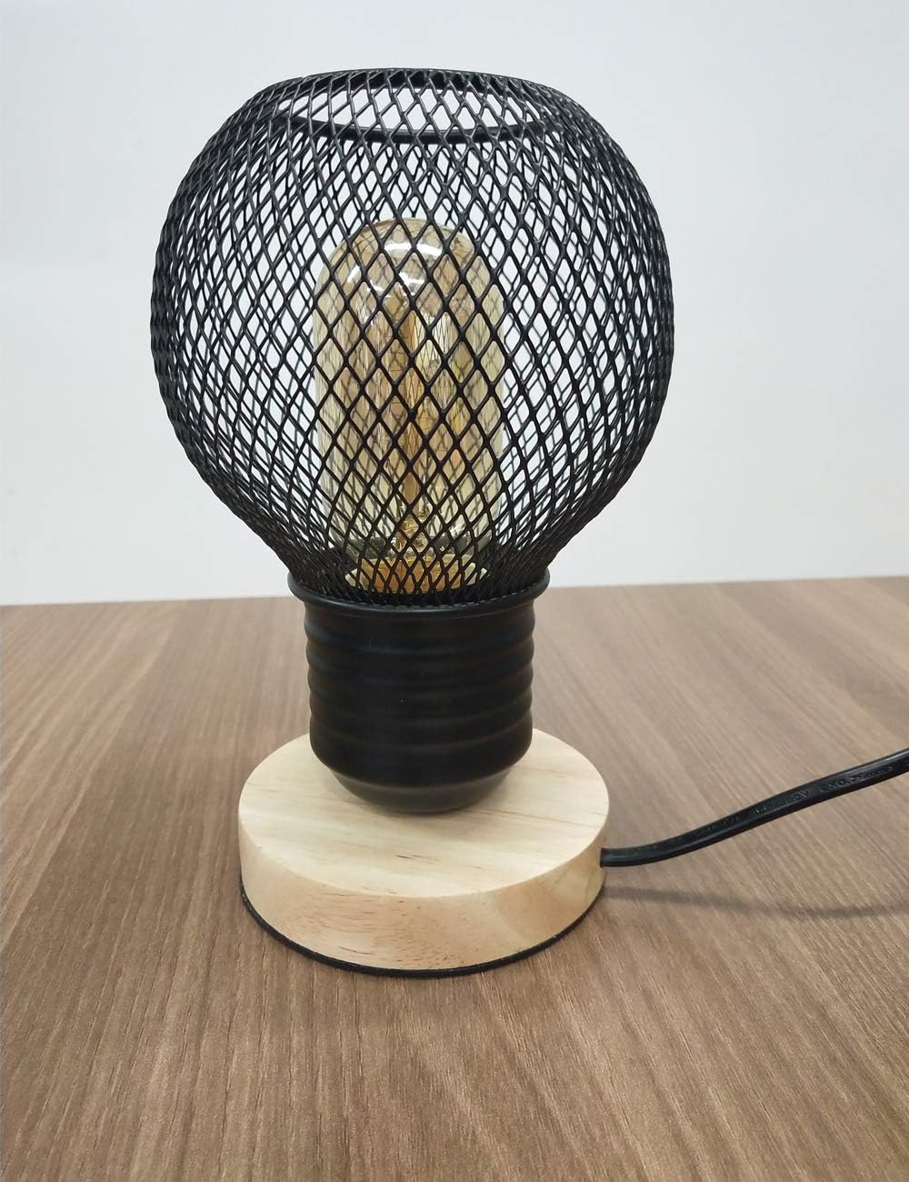 Industrial Vintage Black Metal Bulb Guard Iron Mesh Fixture Replacement Hanging Ceiling Pendant Light Holder Decorative Lamp Shade (Light Socket Not Included)
