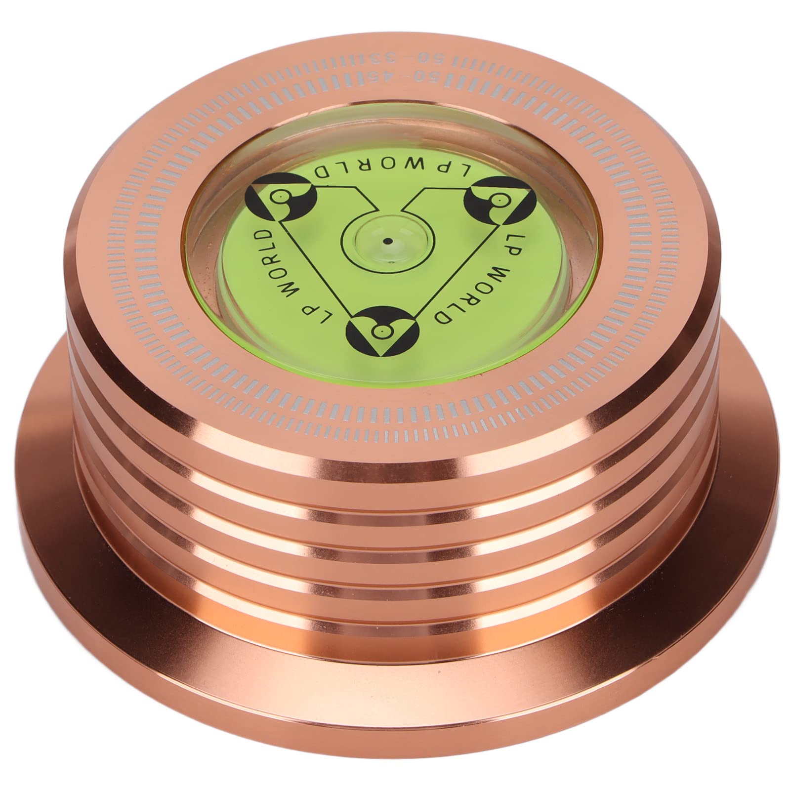 LP Record Weight Stabilizer with Bubble, Superior Sound, Universal Aluminum Disc Clamp for Turntable (Rose Gold)