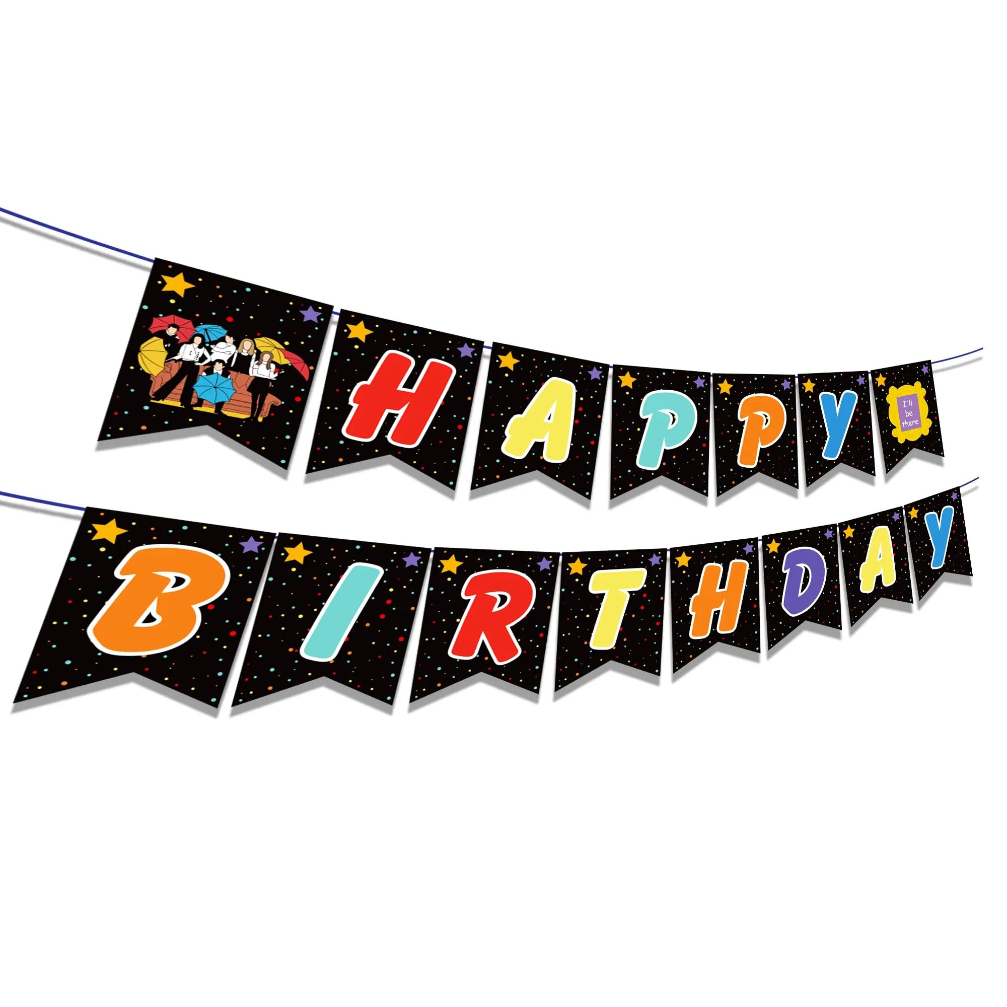 Kristin Paradise Friends Happy Birthday Banner, TV Show Party Sign Decorations, Best Friend Theme Supplies, Bday Themed Decor