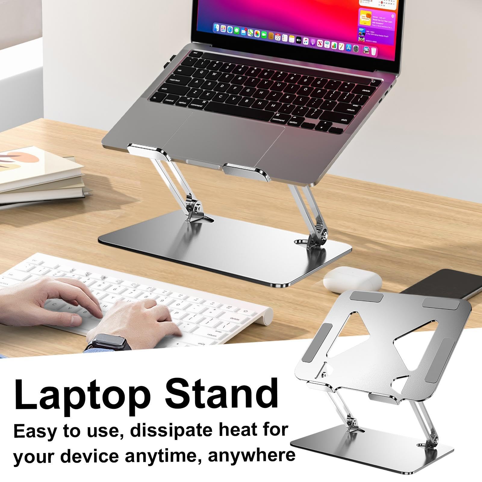 Supporto per laptop da scrivania, supporto per notebook da scrivania | Supporto per riser portatile pieghevole, supporto ergonomico per computer per il massimo comfort