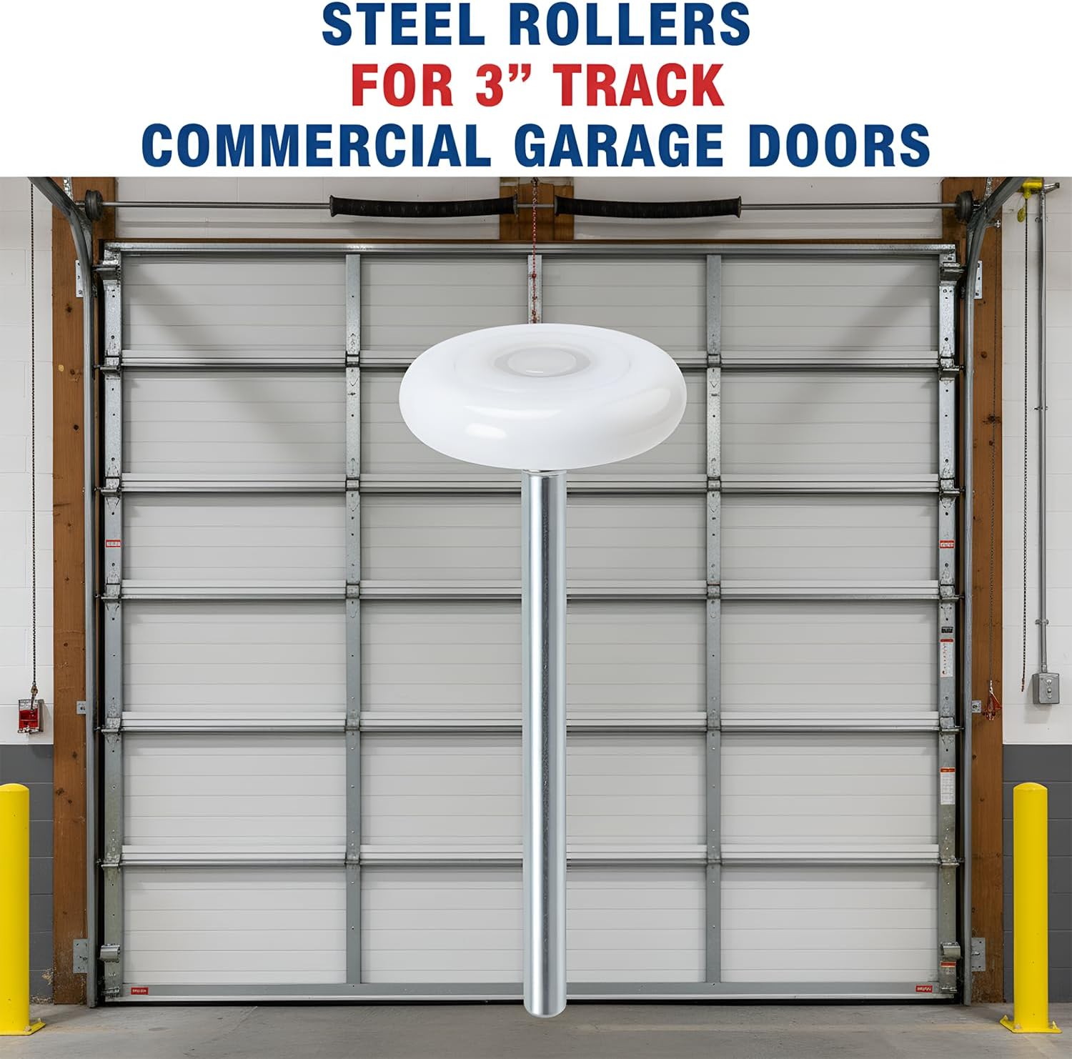 10-Pack 7" Stem 3" Commercial Nylon Garage Door Roller with Dust Proof Cap Designed for 3" Garage Door Tracks Quiet/Durable High Load 6200zz Double Seals Precision Bearings