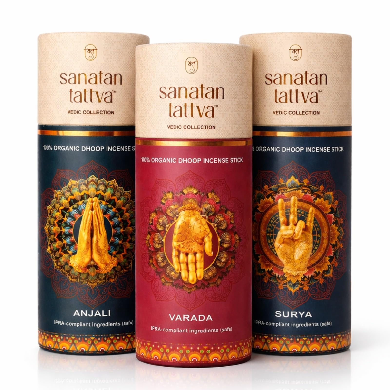 Dhoop Sticks Combo Pack of 3 (Varada, Anjali, Surya) | Long Lasting Fragrance | Zero Black Smoke Incense | Bambooless Dhoop Sticks for Puja & Meditation | Made in India-image-38