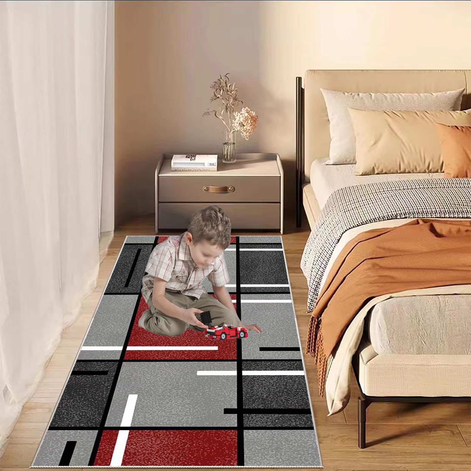 Tapijtloper voor gang, lang, antislip, keukentapijt, 120 x 500 cm, wasbaar, hal, loper, lang, gang, tapijt, loper voor keuken, ingang, woonkamer, slaapkamer