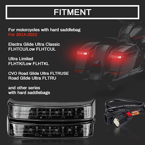 Miniatura 9 de Lámpara de freno y giro trasera LED para motocicleta, instalada en alforjas y carcasa trasera, comprobar modelos compatibles