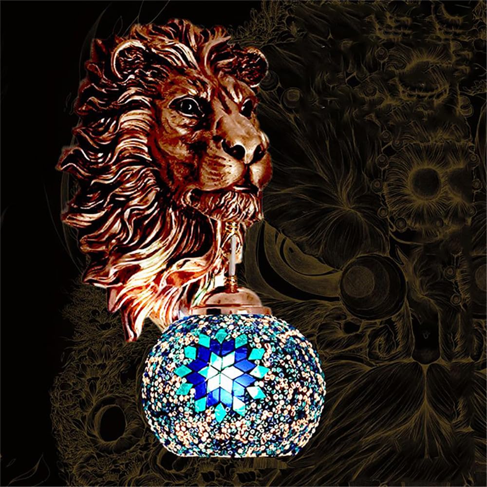SXECAEPS Contemporary Lion Wall Lamp - Creative LED Light for Living Room, Bedroom, Hallway, Bar, Cafe, Aisle Decoration