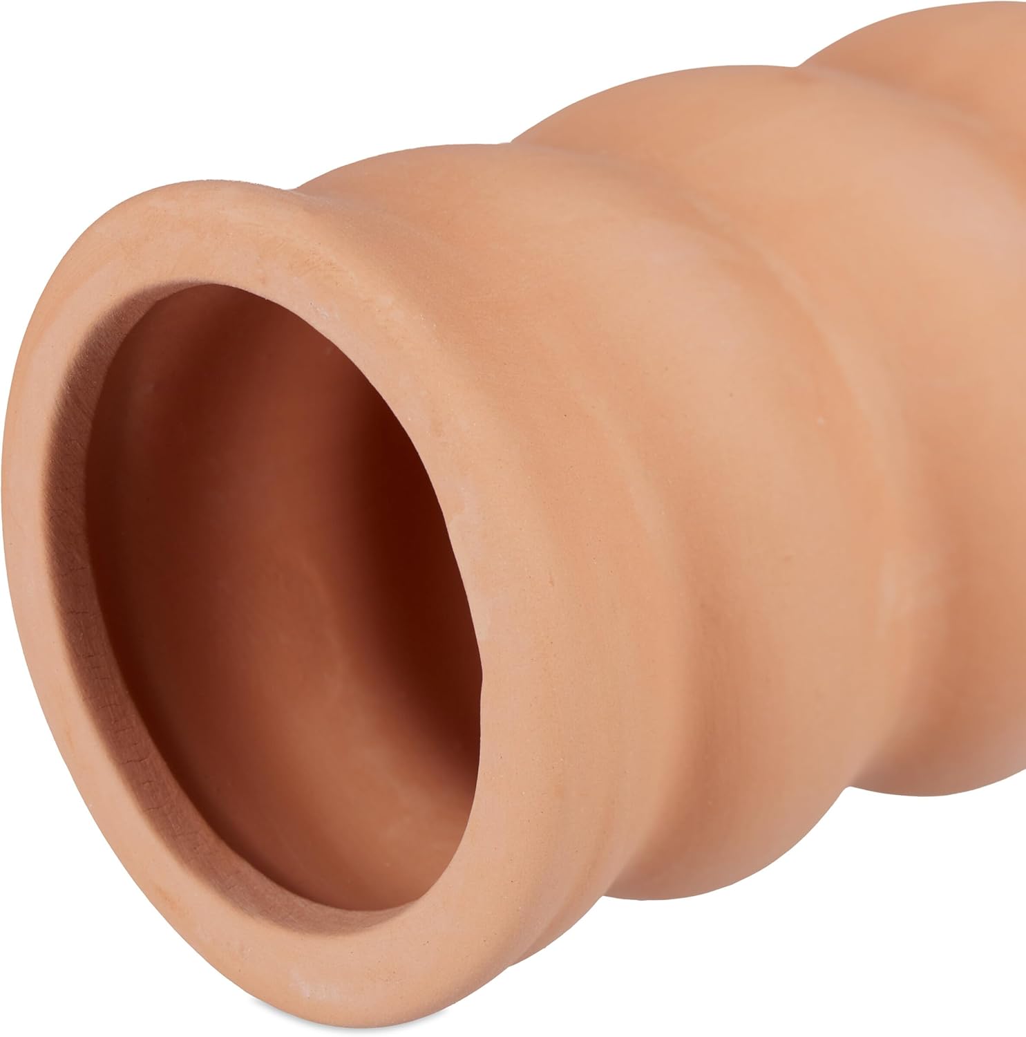 Relaxdays Watering Cones, Set of 8, for 1.5 Litre Bottles, Curved Design, Clay, Irrigation for Houseplants, Terracotta, Ceramics, 16.5 x 5 cm