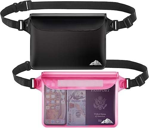 Miniatura 6 de HEETA Bolsa seca impermeable para mujeres y hombres (azul transparente de 5 litros) con paquete de 2 bolsas impermeables con correa ajustable para