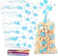Vista 9 de COQOFA 100 piezas de bolsas de celofán transparentes para regalos con forma de corazón dorado de 17,78 x 30,48 cm, bolsas de fiesta, para caramelos
