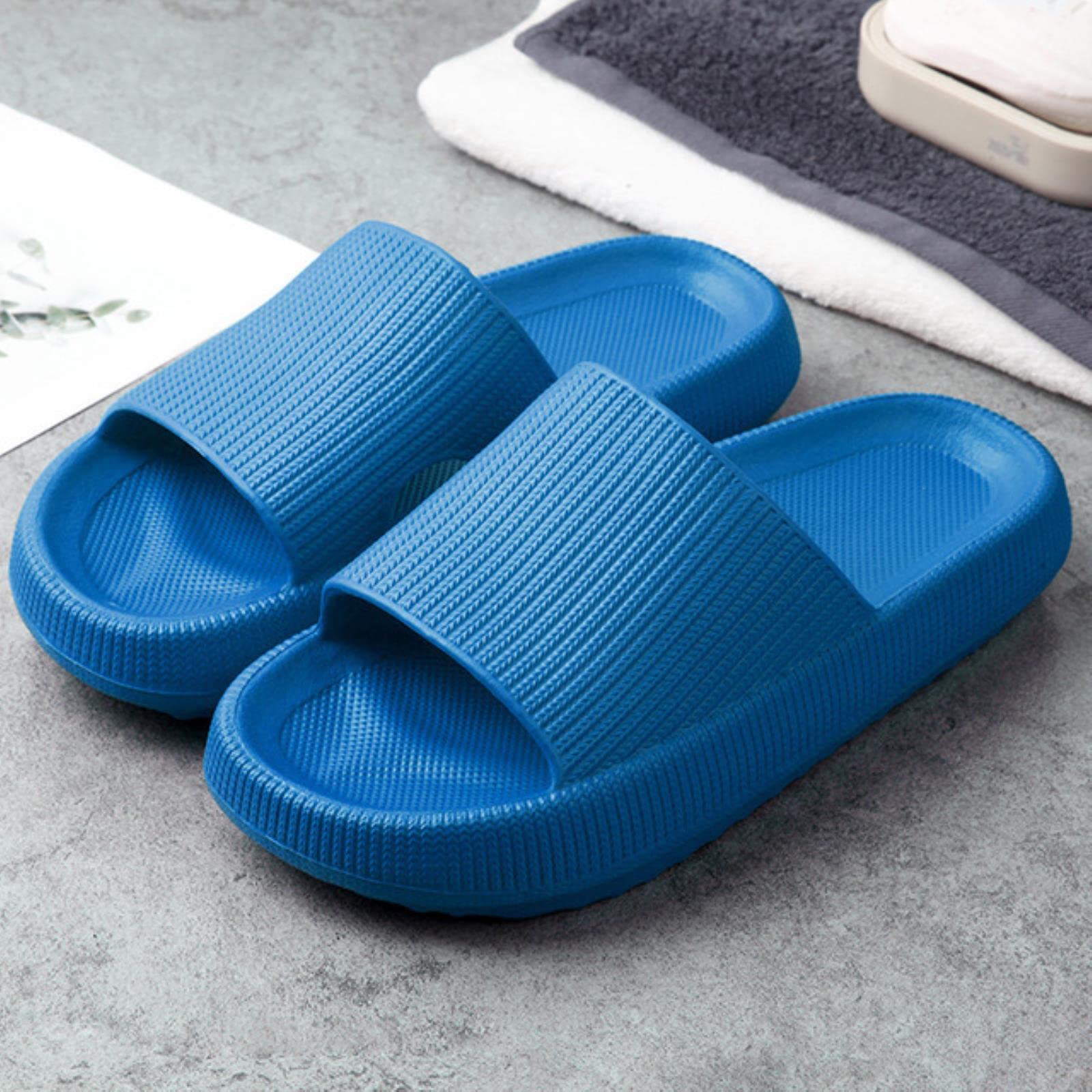 Slippers femmes plateforme CHOUX bleu foncé pantoufles confort 44-45