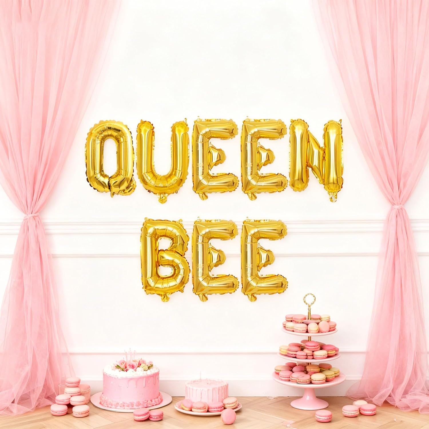 ゴールド QUEEN BEE レターバルーン 16インチ バルーン ホイル レター デコレーション パーティー装飾 ゴールドレターバ