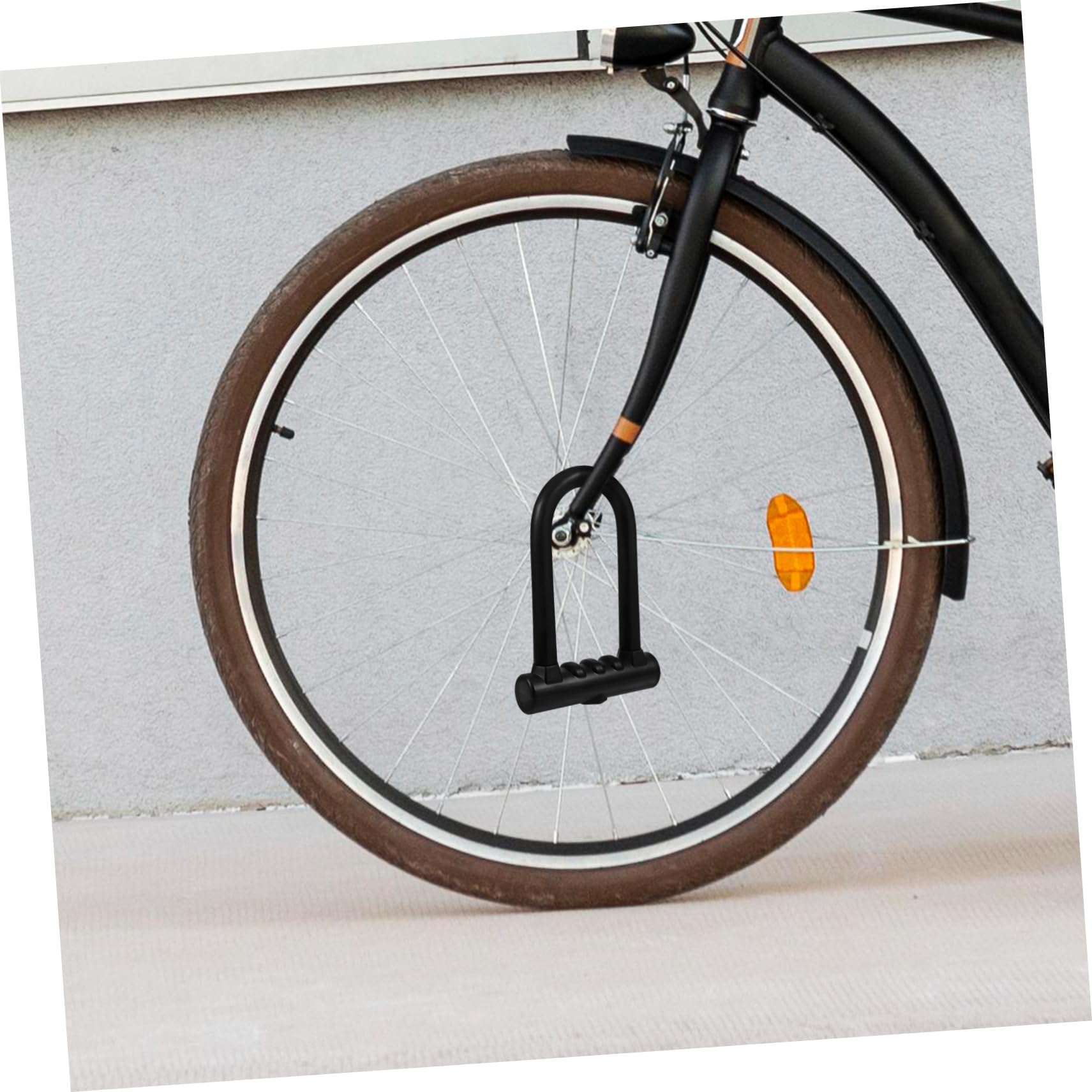 Antivol de Vélo Double Ouverture Noir, Serrure en Silicone et Fer en U