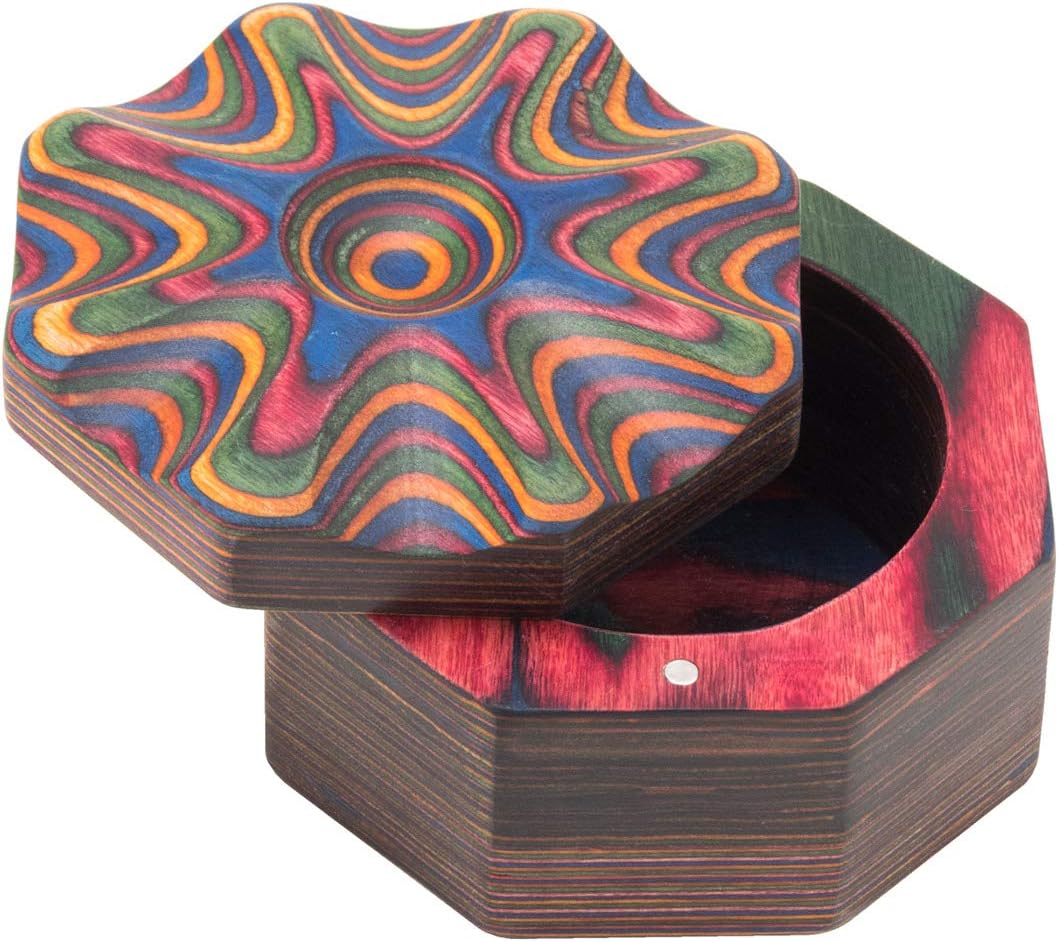 Island Bamboo Pakkawood Salt Cellar, Rainbow