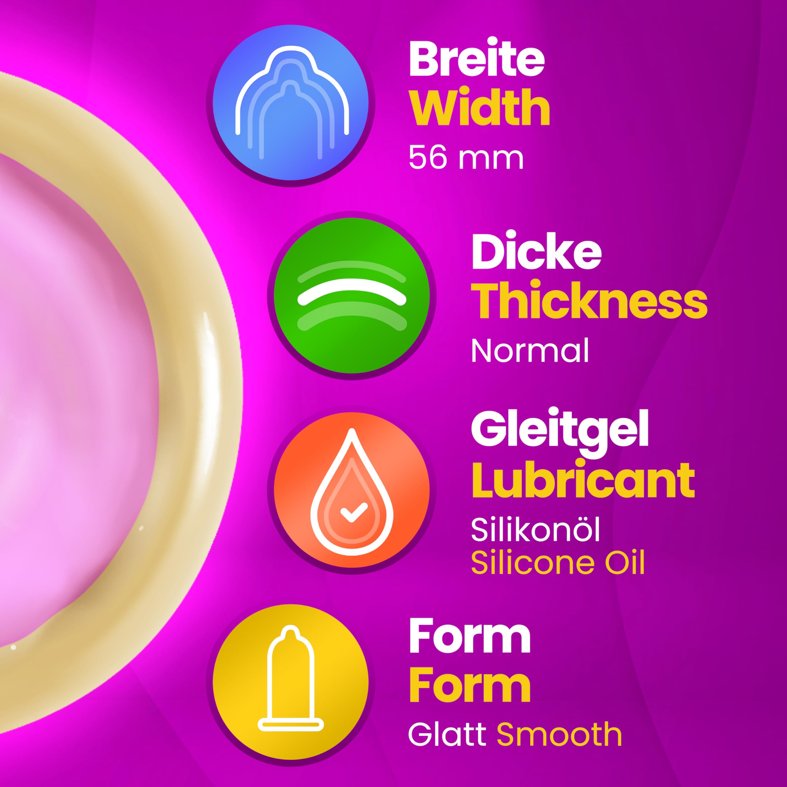 Préservatifs Loverelia "Extra Large" - plus d'espace et de confort - Ø 56 mm - ajustement parfait - latex de caoutchouc naturel - végétalien - réel au toucher - paquet de 100 (2 x 50 pièces)