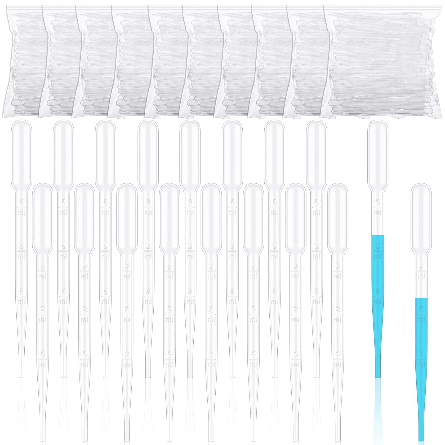 Buryeah 1000 Pcs Plastic Pipettes Droppers 3ml Disposable Transfer