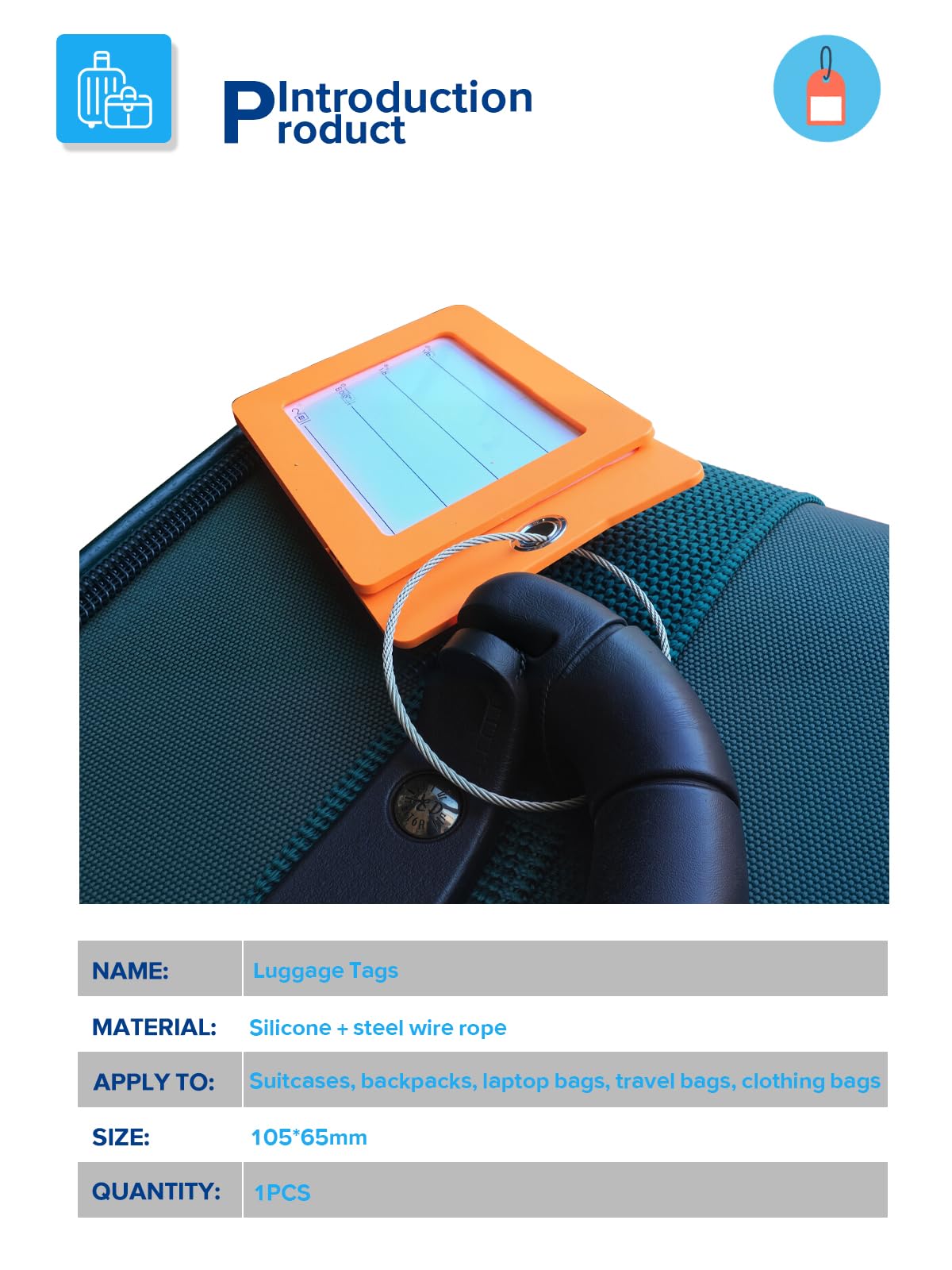 QJS PATCH Etichetta per bagagli da ricamo, valigie personalizzate etichette etichette etichette