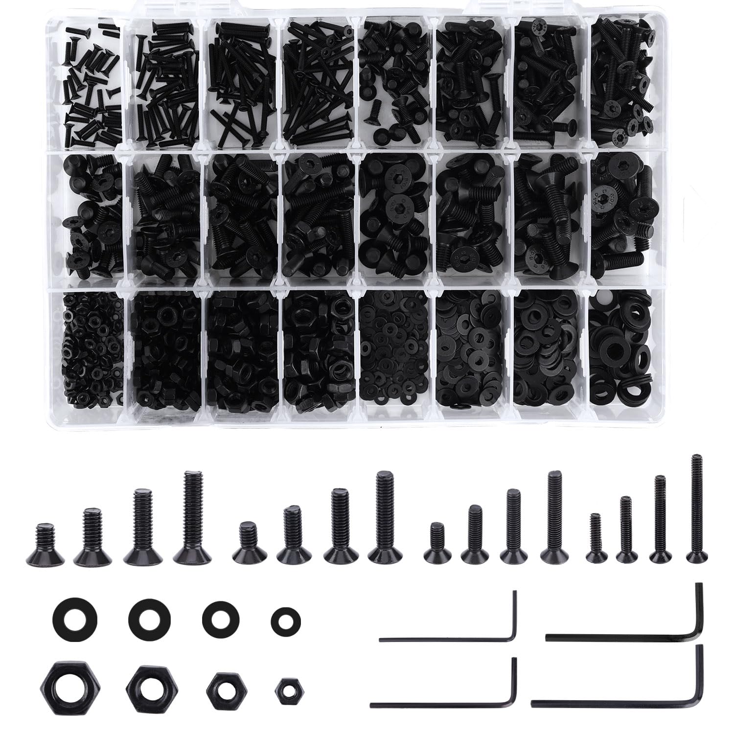 1225pcs Metric Nuts and Bolts Assorted Kit, Stainless Steel