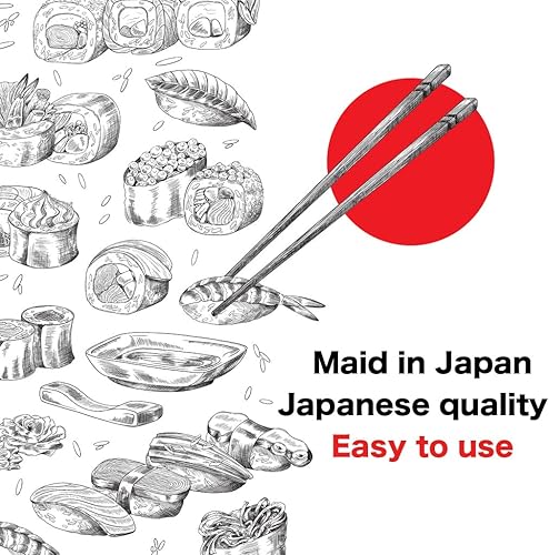 Miniatura 9 de Palillos reutilizables estilo japonés 5 pares negro pegado caja regalo juego de regalo apto para lavavajillas (bambú23cm 9.0 pulgadas)