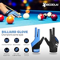 Vista 2 de YFY Billiard Pool Gloves for Left Hand 3 Finger, Splicing Process, Snooker Cue Sport Glove Popular Sizes for Men & Women