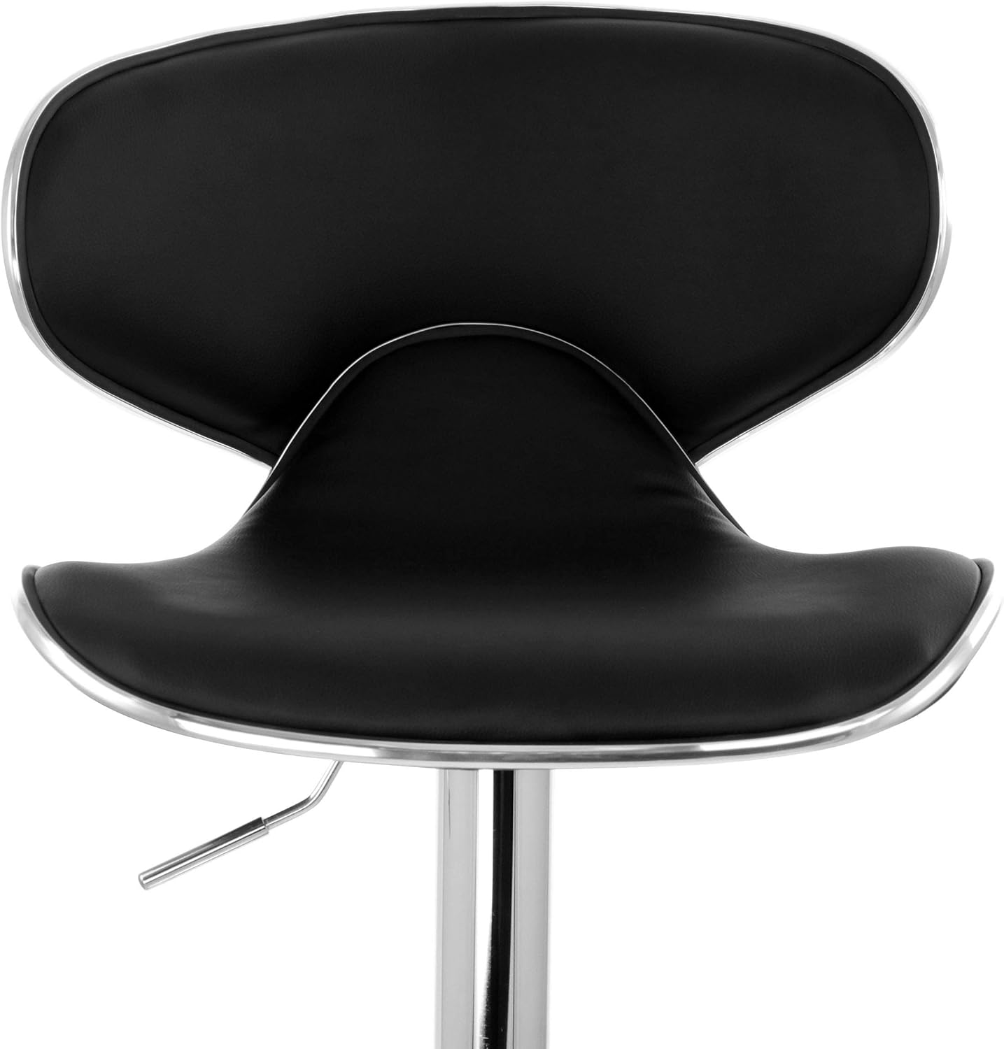 Elama Modern Slim Faux Leather Adjustable Bar Stool with Swivel Chrome Base (Set of 2)