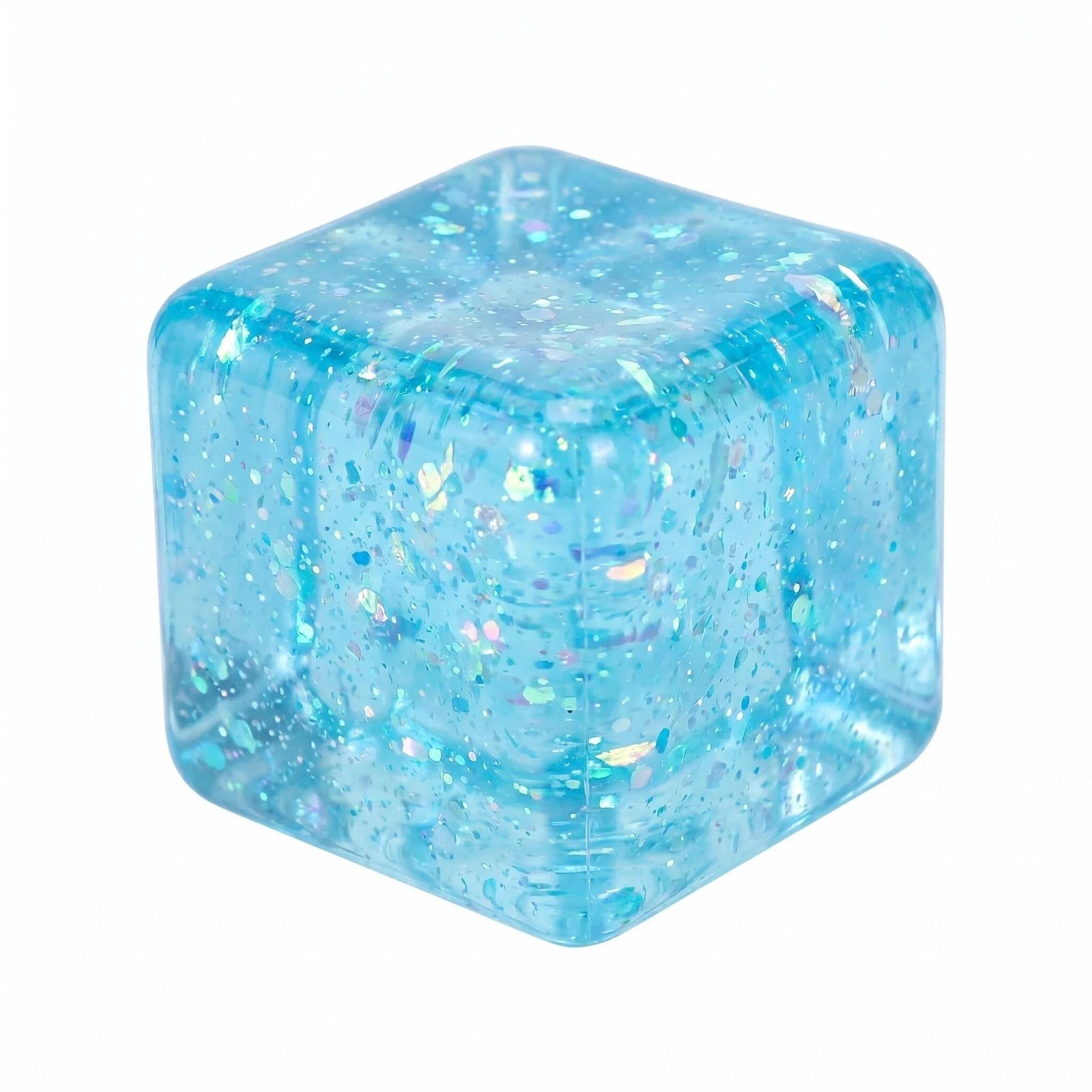 Ice Cube Squishy Toy Nice Cube Sensory Fidget Toys for Stress Relief Slow Rise Squishy Cube for Anxiety Cool Squishy Toys for Adults & Kids 1.98 Inch Cute Squishy Stress Gift (Blue)