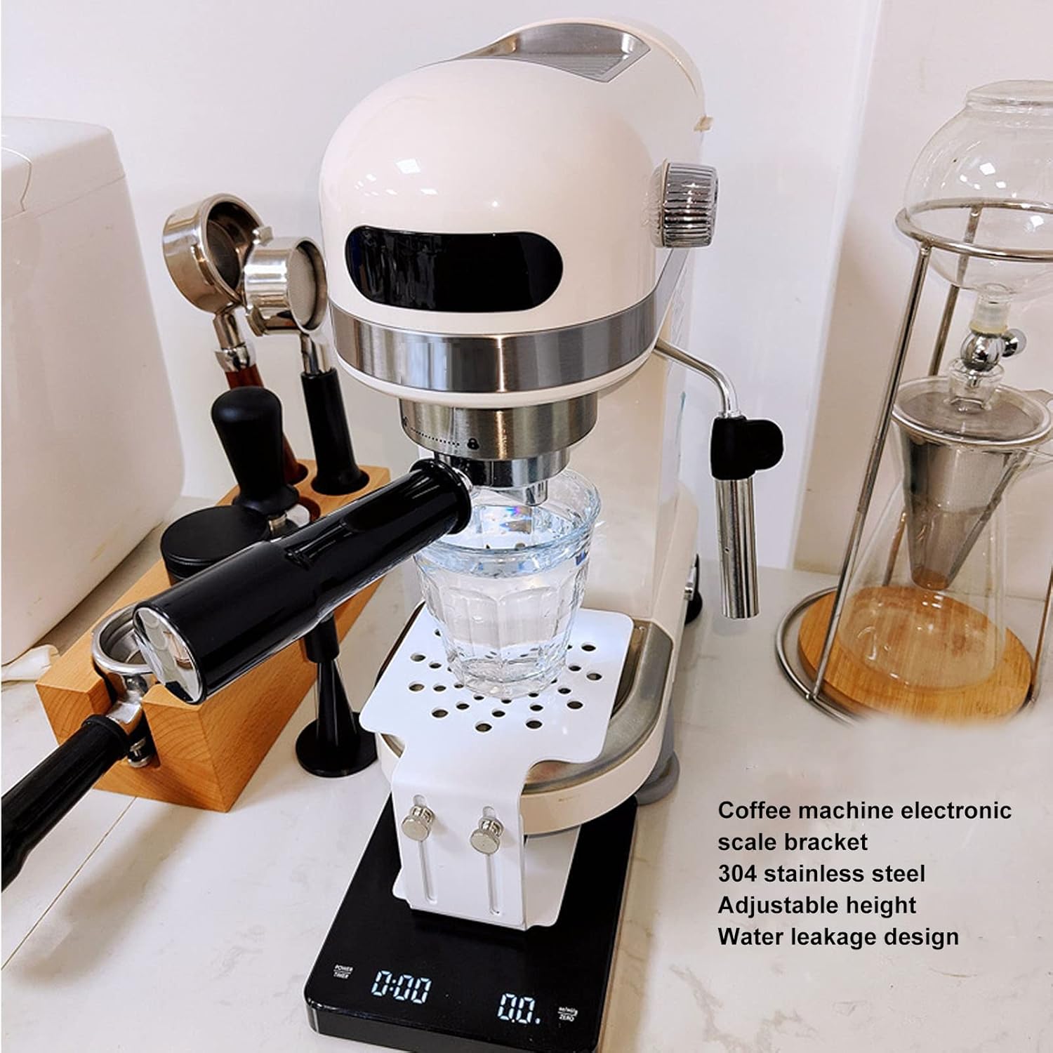 Coffee Weighing Rack, Electronic Scale Rack Stainless Steel Coffee Weighing Stand Adjustable Height Scale Rod for Dormitory Home Cafe Bar