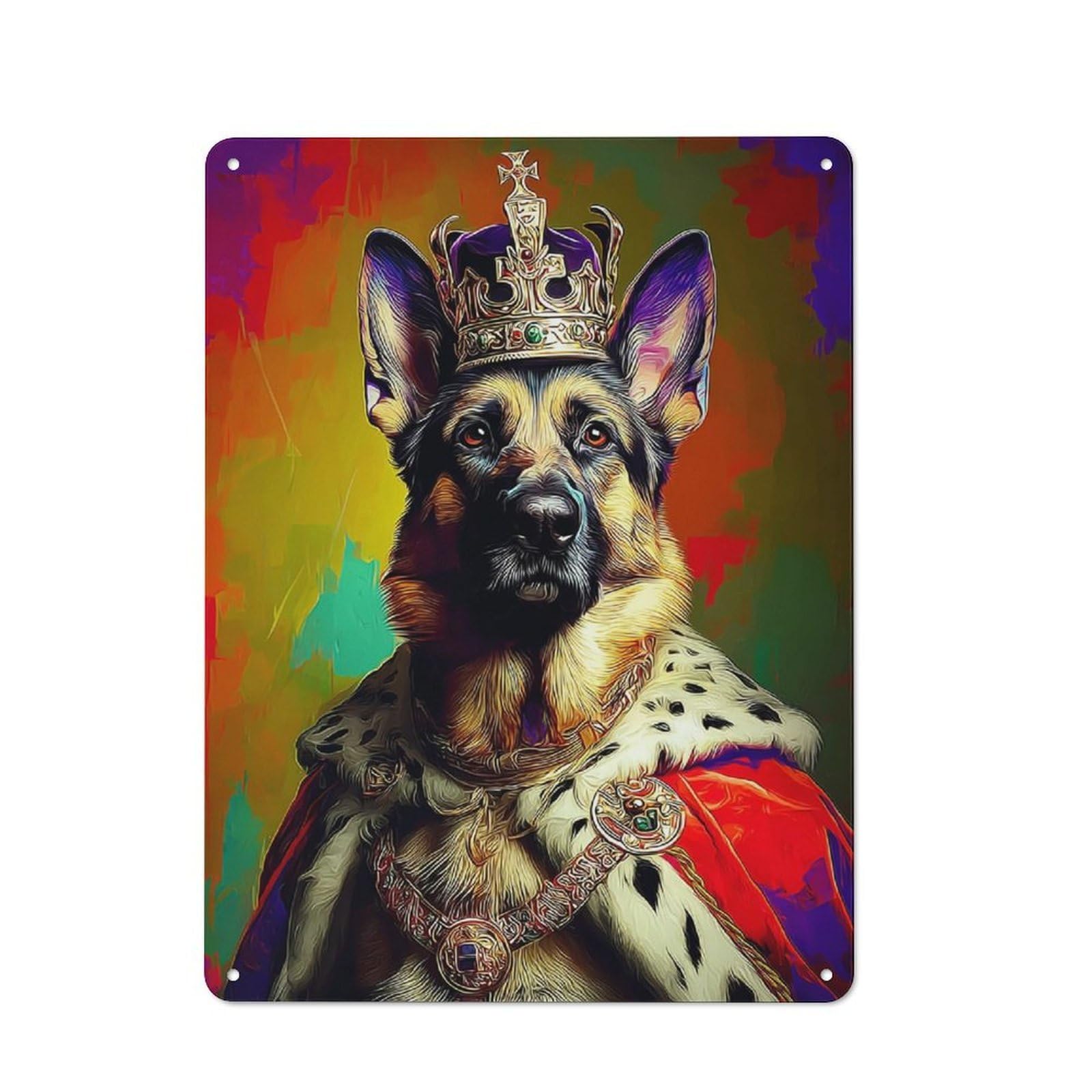 Industrial Royal Canine Majesty Portrait -3 Tin Sign 40x30cm, Garage Wall Decor for Garage, Hobby Room, Office Or Man Cave