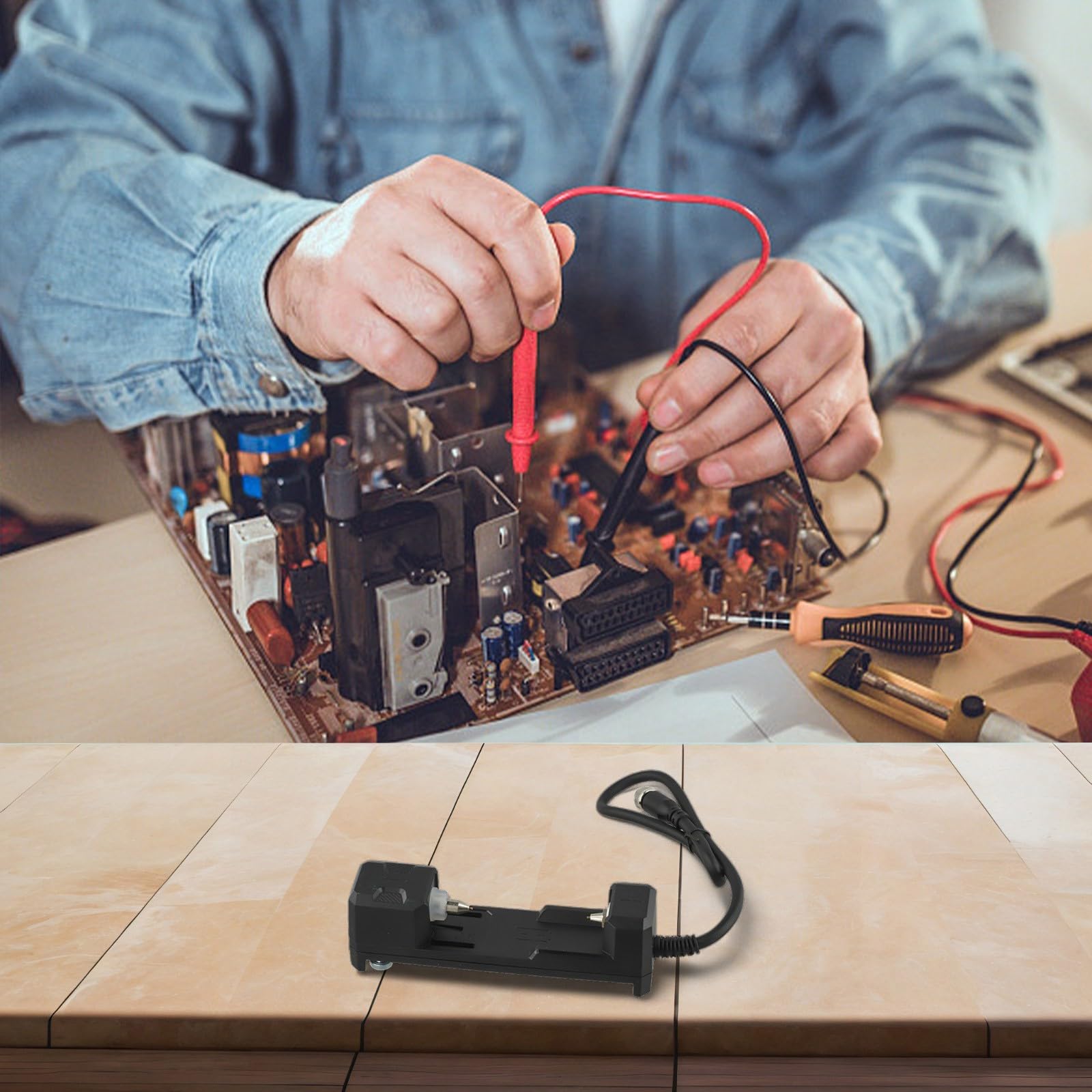 HRM-10 Interner Widerstandsmesser für Lithium-Batterien, 0–100 V Gleichspannung & 0–200 Ω Widerstandsprüfer mit Kelvin-Clips, Farbbildschirm und Datenexport (C)