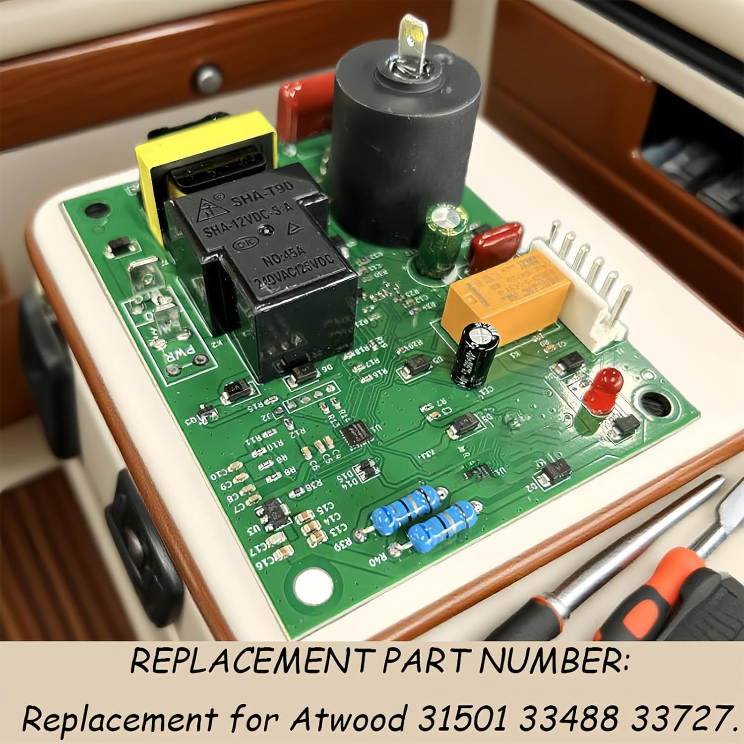 31501 RV Furnace Ignition Control Board Compatiblewith Atwood Printed Circuit PC Control Board Fit 33488,33727,85-IV 16, 85-IV 25,85-IV 20, 85-IV 31, 85-IV 35, Replacement Parts # 33488 33727