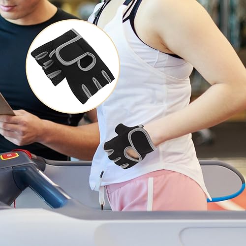 Miniatura 9 de Guantes de yoga transpirables antideslizantes de medio dedo para hombres y mujeres, guantes de entrenamiento ligeros con diseño flexible para