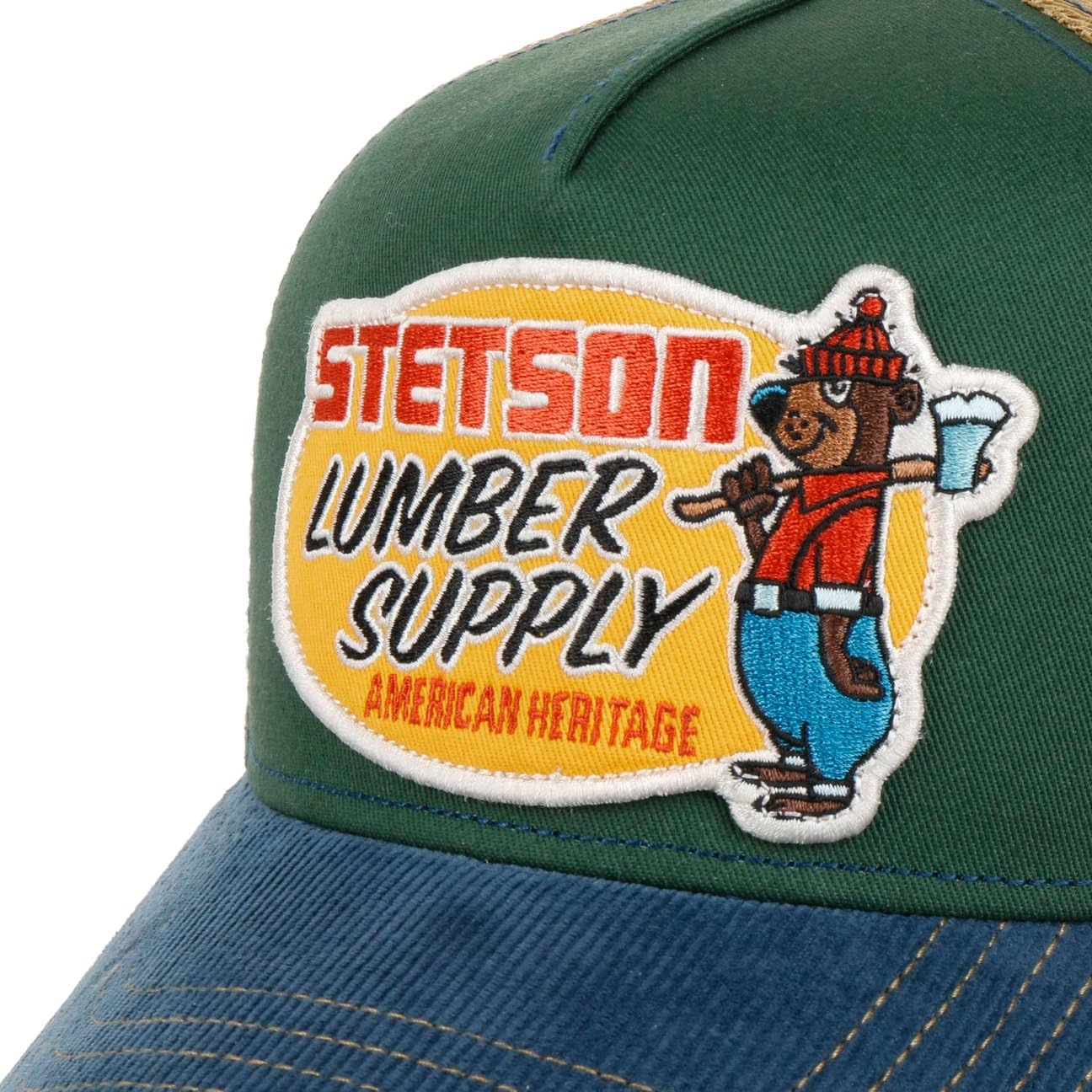 Stetson Cappellino Lumber Supply Trucker Uomo - cap Berretto Baseball Mesh Snapback, con Visiera, Visiera Inverno Autunno Estate Primavera Estate/Inverno