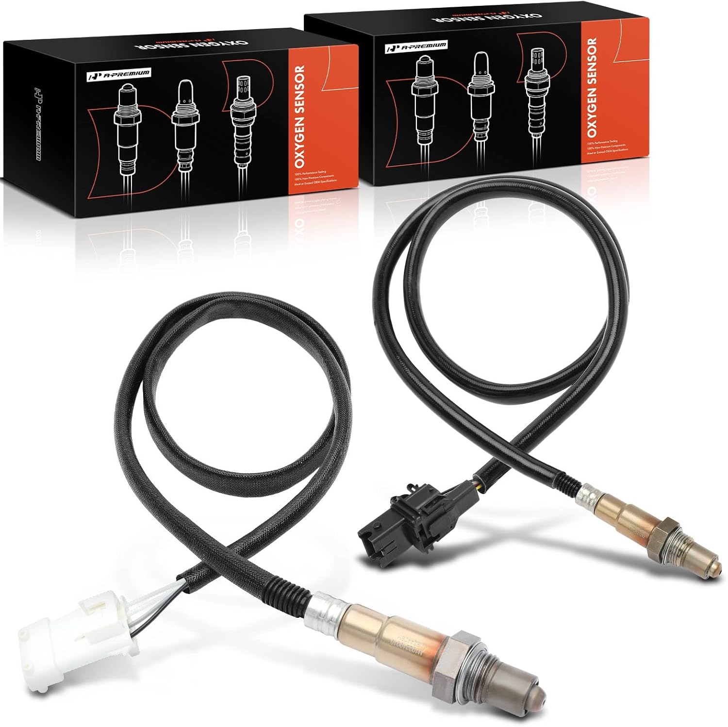 A-Premium O2 Oxygen Sensor Compatible with Volvo XC90 2003 2005-2006, S60 2001-2009, XC70 2005-2007, S80 2002 2005-2006, C70 2000-2004, S70 2000, V70 2000-2007, Upstream and Downstream, 2-PC Set