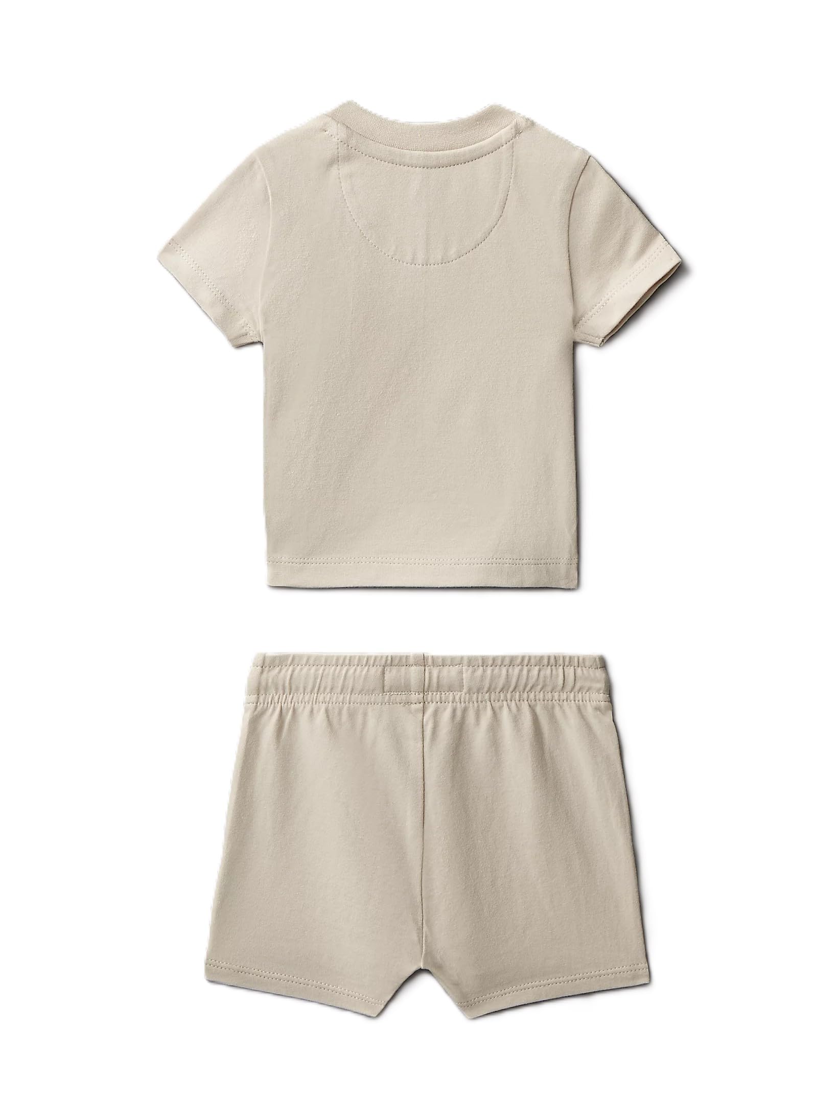 Calvin Klein Newborn 2Pc Knit Short Set GREY (Oatmeal 13-0401 Tcx) 6 Month