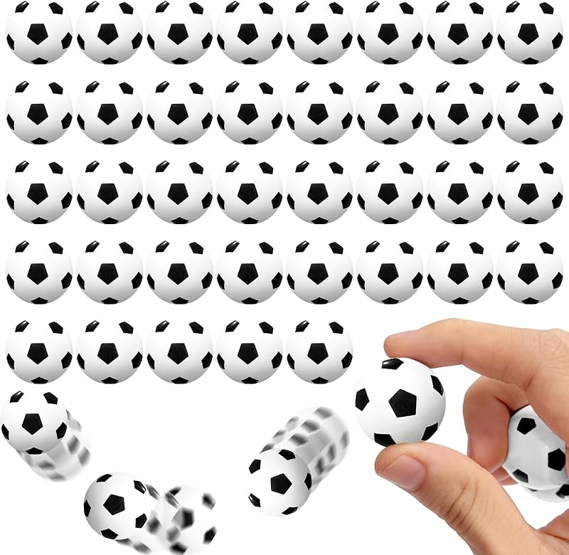 40 Pcs Mini Soccer Bouncy Balls,Small Rubber High Bouncing Soccer Balls | Pressure Relieving Health Balls for Gifts,Party Favors,Goodie Bag Fillers,Ball Games
