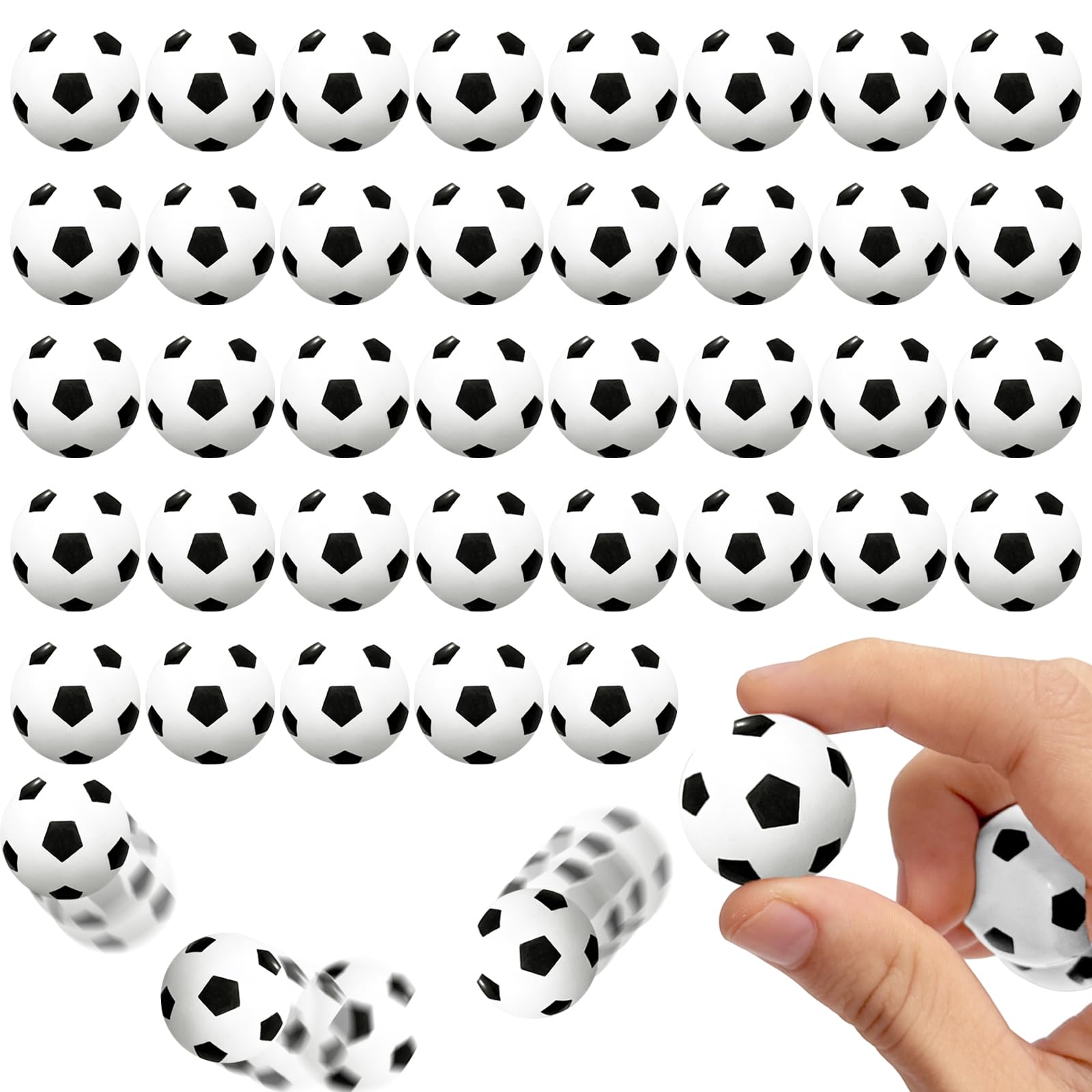 40 Pcs Mini Soccer Bouncy Balls,Small Rubber High Bouncing Soccer Balls | Pressure Relieving Health Balls for Classroom Rewards,Party Favors,Goodie Bag Fillers,Ball Games-image-28