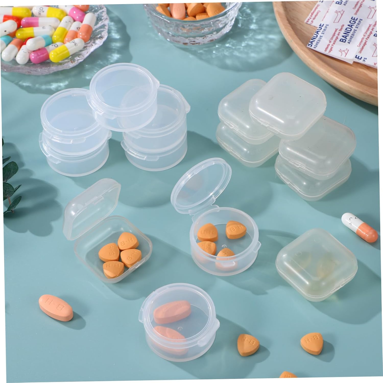 FRCOLOR 80pcs Sturdy Mini Jewelry Box Earring Organizer Bead Storage Containers Lids Jewelry Bin Pill Organizer
