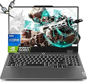 Lenovo Laptop para jogos LOQ 15.6 RTX 5060 - i7-13650HX - Tela IPS FHD 144Hz - 32 GB DDR5 RAM - SSD PCIe de 1 TB - Teclado retroiluminado - Windows 11 - Wi-Fi 6 - Webcam - Cabo HDMI