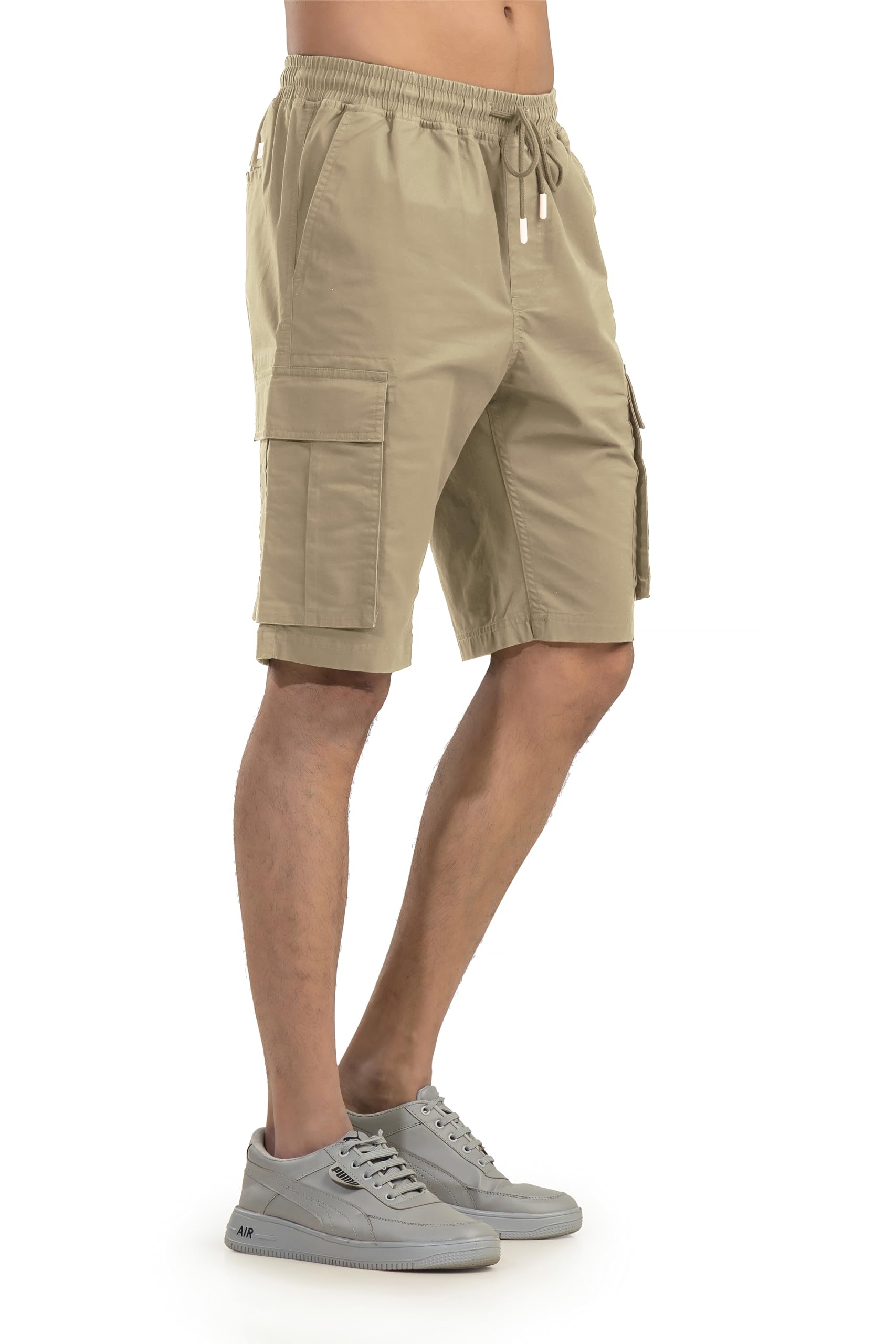belano Men's Beige Pure Cotton Regular Fit Bermuda Shorts - Comfortable Casual Wear-picture-48
