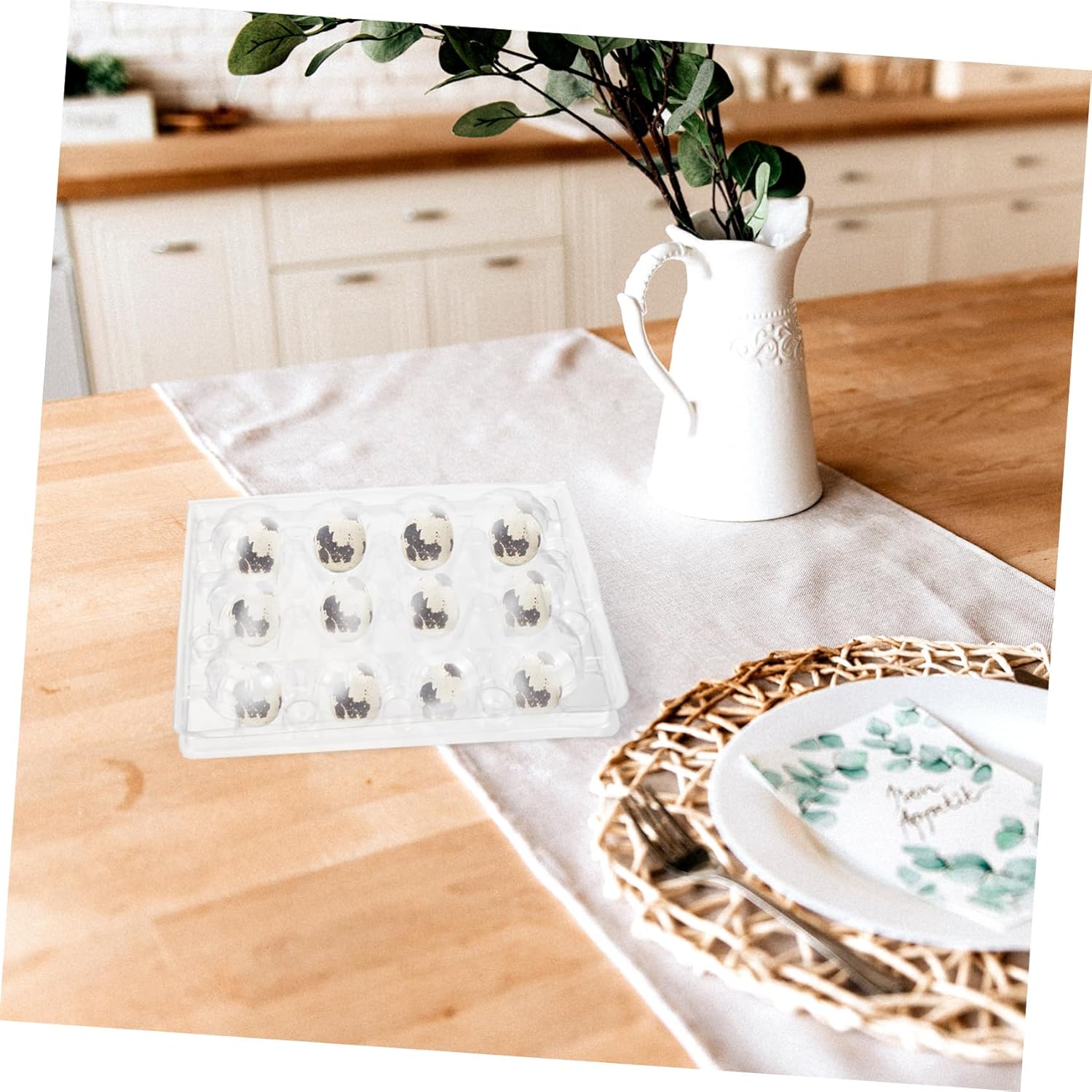 50pcs Quail Trays with Cover Holders for Kitchen Supermarket Home Use Lightweight and Material Non-breakable Design