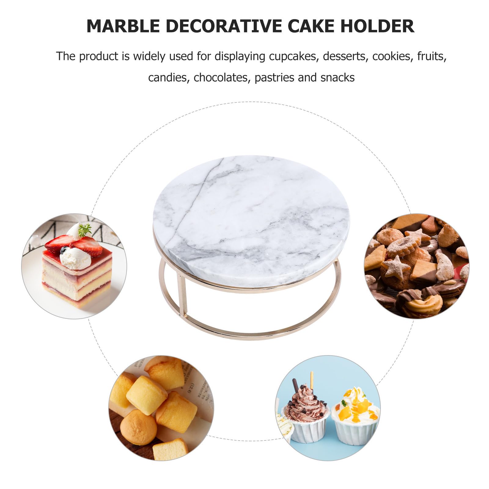 Artibetter Présentoir à Gâteaux pour Présentation Élégante en Marbre Naturel Base Épaisse et Design Élargi et Photographie Culinaire pour Desserts