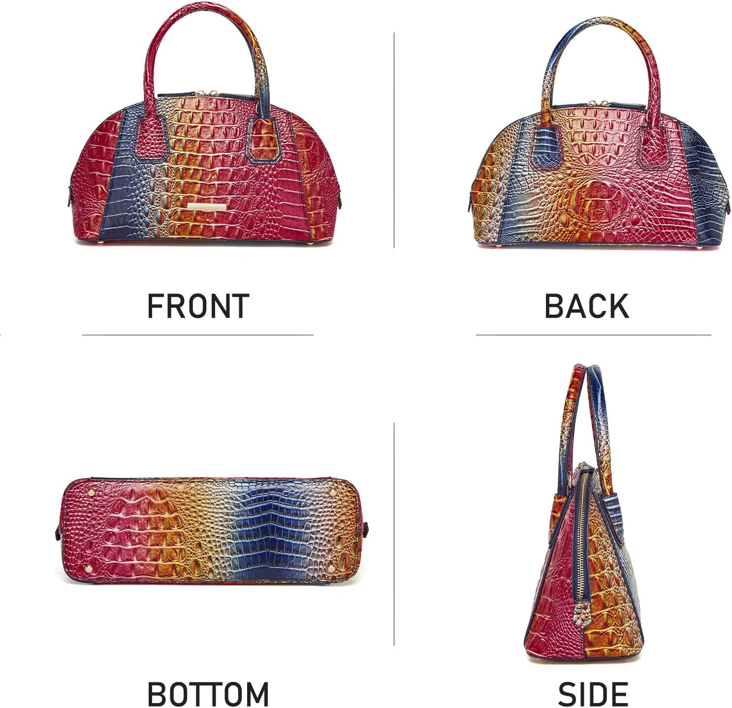 Crocodile Top-Handle Purse for Women,Trendy Vegan Leather Crossbody Bag, Large-Capacity Shoulder Tote for Daily Use - Image 4