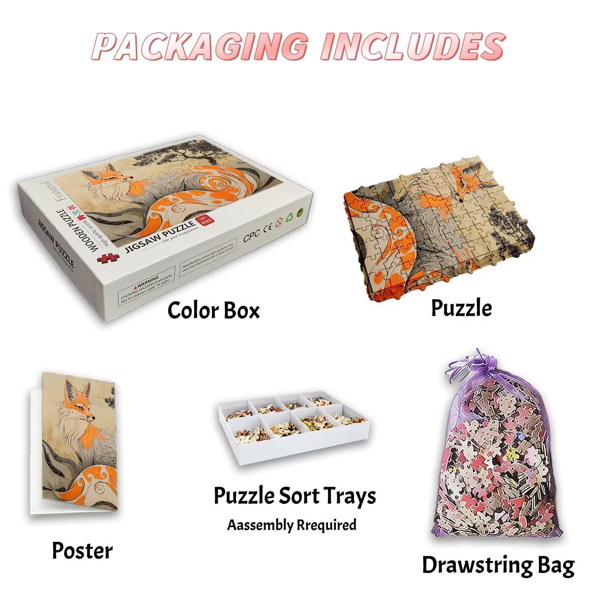 Puzzle 5000 Pezzi Volpe, Puzzle Retrò per Adulti, Puzzles in Legno Intrattenimento Creativo, Divertimento, Puzzles Educativi Classici con Confezione di Alta Qualità Idea Regalo Donna, Decor Casa -2622
