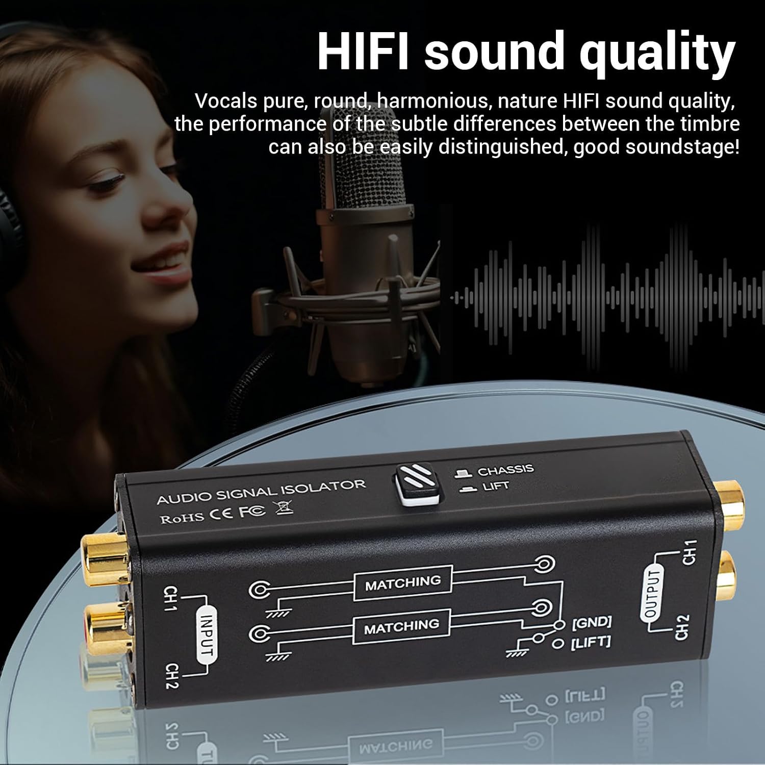 Music Interference Reducer, HiFi Stereo Plug and Play Noise Filter, for Car Audio and Home Stereo System